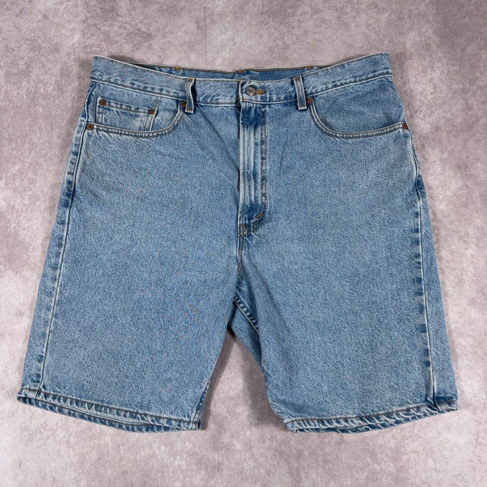 Levi's 505 Regular Fit Denim Shorts Made in USA Vintage Light Wash W40 Blue